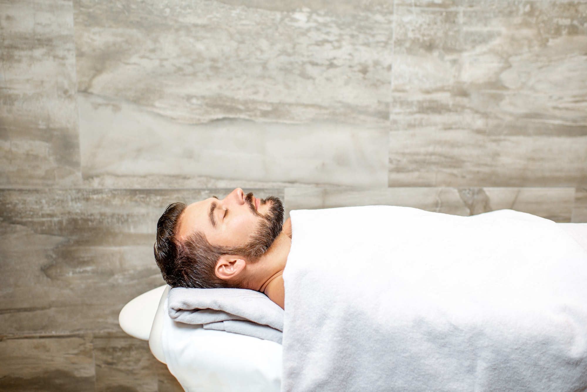 Man on the couch at the SPA salon