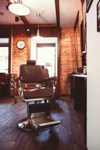 Vintage chair in barbershop